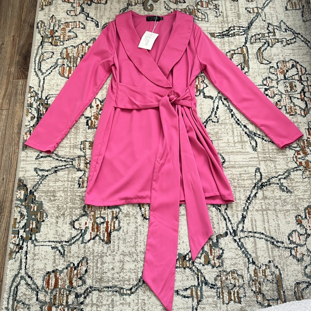 ASOS In the Style x Naomi Genes Tie Front Blazer Dress